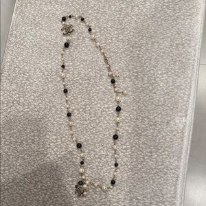 CHANEL Black and White Pearl Necklace